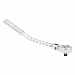 This offset flex-head ratchet from SK PROFESSIONAL TOOLS features a chrome finish and a reversible mechanism for tightening or loosening fasteners. With a 10-3/4 in overall length and non-magnetic construction, it is suited for accessing fasteners in confined spaces during mechanical assembly, automotive repair, and industrial maintenance.