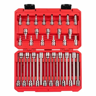 TEKTON Socket Bit Set: 26 - 50 Pieces, 3/8 in Drive Size, 38 Pieces - Hex Bit Socket Sets