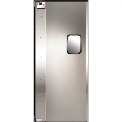 TMI Swinging Door: Aluminum, 1 Doors, Gray, 3 ft Door Wd, 7 ft Door Ht, Window Included - Insulated Swinging Doors