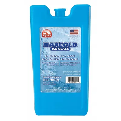 IGLOO Reusable Ice Pack: Block, 4 1/4 in Overall Lg, 7 15/16 in Overall Wd - Solid Gel Ice Packs