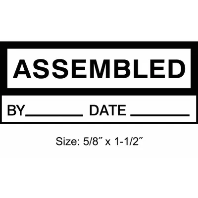 STRANCO Inspection Label: Assembled, 1 1/2 in Wd, 5/8 in Ht, Black/White, Rectangle - Safety