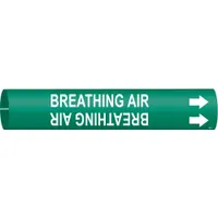 Pipe Marker: Breathing Air, Green, White, Fits 2 1/2 to 3 7/8 in Pipe O.D., 1 Pipe Markers (MPN 4167-C)