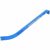 Flat bar with claw end, 28 in overall length, 1 in bar width, and 1 in end width. Features 2 nail slots for prying and nail pulling. Used in construction and demolition for controlled prying force
