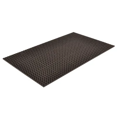 NOTRAX Antifatigue Mat: 3 ft x 10 ft, 3/4 in Thick, Raised Rings, Black, Natural Rubber - Standard Drainage Mats