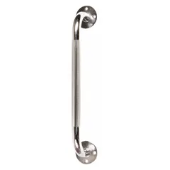 This straight grab bar is constructed of steel with a chrome-plated finish. It measures 16 inches in length with a 1-inch diameter and supports up to 250 lb. Designed for wall mounting, it provides stable support in bathrooms, showers, and near toilets to assist individuals with balance or mobility challenges.