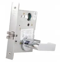 This SCHLAGE passage lever lockset features an L Rhodes style with a bright chromium-plated forged brass finish. Designed for interior doors where locking is not required, such as closets or hallways, it provides free egress and entry without a key. The ANSI F01 function ensures non-locking operation, and the visual indicator shows locked/unlocked status