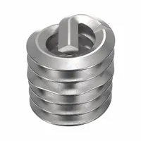 Screw-locking tangless helical insert for thread repair or reinforcement in metal substrates. #4-40 thread size, coarse thread, right-hand direction. Made from 18-8 stainless steel with plain finish. Tensile strength 200,000 to 250,000 psi. Supplied in a 100-piece pack