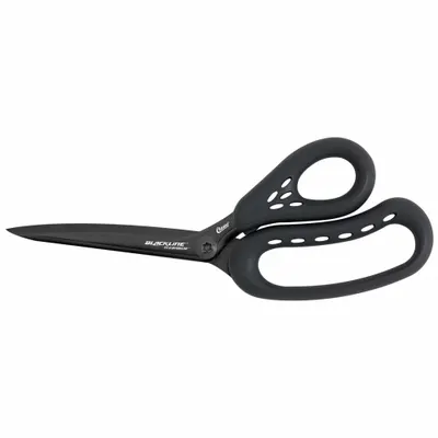 CLAUSS Shear: Right-Hand, 8 in Overall Lg, Partially Serrated, Titanium Bonded - Offset Plastic-Handle Scissors
