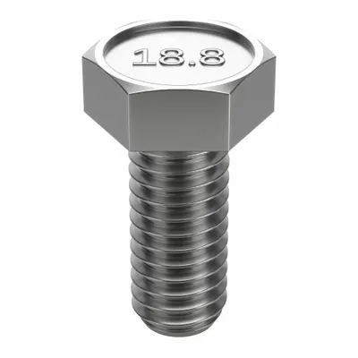 FOREVERBOLT Hex Head Cap Screw: Stainless Steel, A2, NL-19, 1/4"-20, Coarse, 5/8 in lg - 18-8 Stainless Steel Hex Head Cap Screws