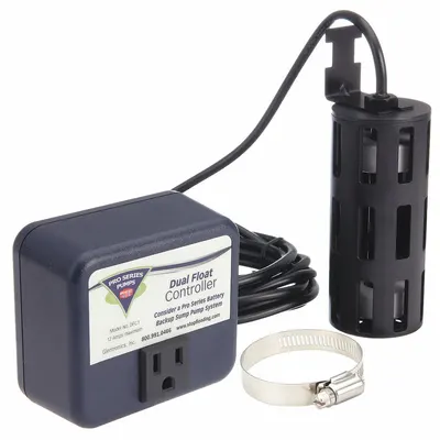 PRO SERIES PUMPS Float Switch: 120V AC, 12 A, For 1 hp Max. HP, Single Phase - Pump Controllers