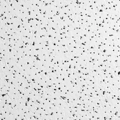 Mineral fiber ceiling tile with Fine Fissured surface, designed for high-humidity environments such as music rooms. Square lay-in edge fits 15/16 in grid. White finish offers high light reflectance (83% or more). Contains high recycled content (50% or more).