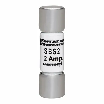 MERSEN Fuse: SBS Series, Midget, Fast-Acting, 2 A, 600 V AC, 13/32 in x 1 3/8 in - Fast-Acting Cylindrical Fuses