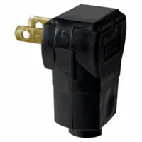 LEVITON Straight Blade Plug: 1-15P, 125V AC, 15 A, 2 Pole, 2 Blade, Black (MPN 101AN)