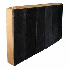 Cellulose evaporative cooling media pads for portable evaporative coolers. This 8-pack is designed for use in Portacool and Apex units. The media absorbs water and facilitates airflow to reduce ambient temperature through evaporation.
