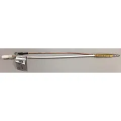 Replacement thermocouple for HVACR systems, used to sense temperature in gas-fired furnaces, boilers, and water heaters. Converts heat into a small electrical signal to keep the gas valve open, ensuring safe operation. Commonly used in residential and light commercial heating equipment.