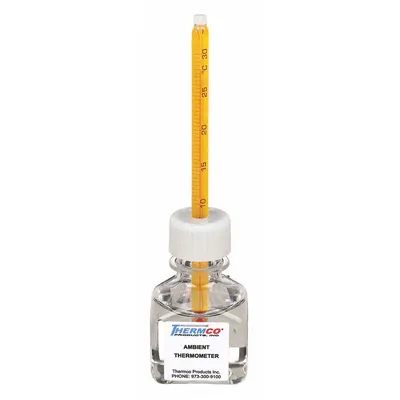 THERMCO Analog Bottle Thermometer, 10°C to 30°C, +/-1°C, Glycol-Filled - Analog Bottle Thermometers for Blood Bank, Vaccine & Critical Refrigeration Environments