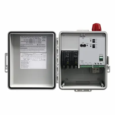 SJE-RHOMBUS Control Panel: Duplex, Single Phase, 120/208/240V AC, 9 to 20 A, 3 Switches Included - Multi-Purpose Pump Control Panels