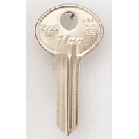 Key Blank: Compatible with Bommer/CCL/Hudson Locks, Key ID # CO106, 5 Pins, Brass, Nickel Plated (MPN 1003M-CO106)