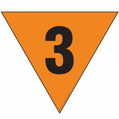 LABELMASTER Fire Division Symbol Placard: 3, 12 in, 12 in Label Wd, Magnetic Vinyl