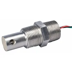 Conductivity sensor with a flat tip shape and stainless steel construction. Features a cell constant of K = 1.0 and a 0.15 m cable terminated with tinned leads (TL). Used for measuring electrical conductivity of liquids in water treatment, chemical processing, and environmental monitoring applications.