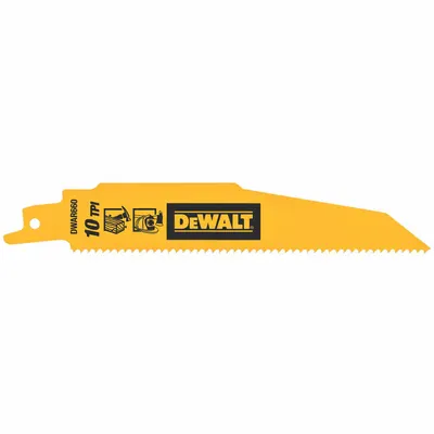 DEWALT Reciprocating Saw Blade: 10 Teeth per Inch, 8 1/8 in Blade Lg, 0.06 in Blade Thick - Nail-Embedded-Wood-Cutting Blades