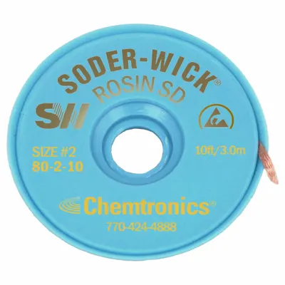 CHEMTRONICS 80-2-10 Rosin Flux Desoldering Braid - Rosin Flux Desoldering Braids