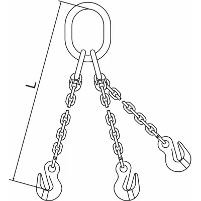 PEWAG Grade-120 Triple-Leg Chain Sling, 10 ft, Blue - Grade-120 Triple-Leg Chain Slings