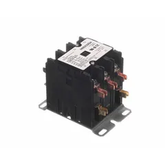 This contactor is designed for use in HVACR systems to control electrical loads such as compressors, condenser fans, and blower motors. It serves as a replacement component in residential and light commercial air conditioning and heat pump units, enabling reliable switching of power to major system components.