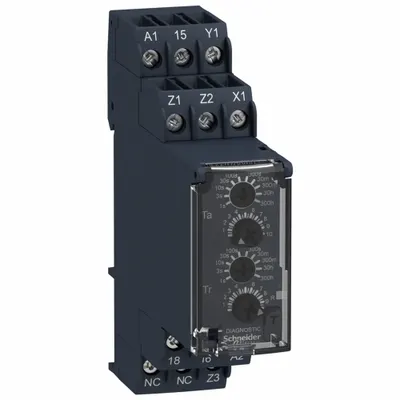 SCHNEIDER Time Delay Relay: DIN-Rail Mounted, 24 to 240V AC/DC, 8 A - DIN-Rail Mounted Relays
