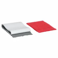 White roof tape kit, 4 in wide by 5 ft long, 35 mil thick, with MicroSealing Technology and UV protection. Includes surface prep pad. Compatible with all materials except silicone. Used for sealing and repairing metal, asphalt, and EPDM roofs