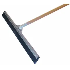 Straight push-type asphalt squeegee with a neoprene blade and steel frame. Designed for spreading and smoothing hot asphalt or cold patch on pavement surfaces. Blade width: 36 in.