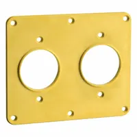 LEVITON 2-gang Two 1.56" Single Receptacle Coverplate - YELLOW: Portable Outlet Box Cover, 2 Gangs (MPN 3263-Y)