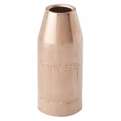 Conical copper nozzle for MIG welding, designed for Standard Duty applications. Compatible with FasTip contact tip series. Directs shielding gas around the weld pool and protects the contact tip from spatter. Insulator sold separately.