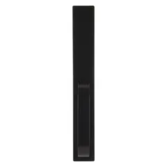 This black mechanical exit device trim is a pull-style outside trim for exit push bars. It is ADA compliant and suitable for doors up to 48 inches wide. Commonly used on commercial and industrial egress doors to provide a secure pull handle.
