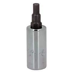 This hex bit socket features a 1/4 in hex tip and 3 in overall length for SAE fasteners. Designed for use with 1/4 in drive tools, it is suited for driving hex-head screws and bolts in assembly and repair tasks. The replaceable insert allows for extended service life.