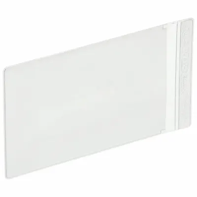BIN BUDDY Label Holder: 5 in x 3 in, Clear, Slide-In, 25 Label Holders, Self-Adhesive - Self-Adhesive Label Holders