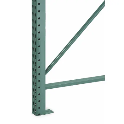 STEEL KING Upright Frame: Teardrop, 18 ft Overall Ht, 42 in x 3 in, Green - Steel King Impact-Resistant Teardrop Pallet Rack Uprights