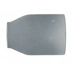 Alumina gas lens nozzle for TIG welding, size No. 5 standard length. Constructed from alumina for thermal resistance and electrical insulation. Sold in a pack of 10 units. Used to improve shielding gas coverage and reduce turbulence in arc welding applications.