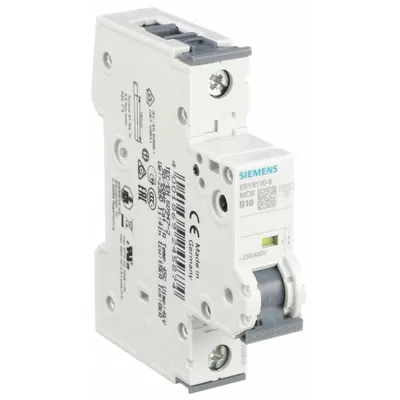Siemens Supplementary Protector: 10 A Amps, 5kA at 230/400V AC, Screw Clamp, 5SY6 - B-Curve, 1-Pole UL1077 DIN Rail-Mount Supplementary Protectors