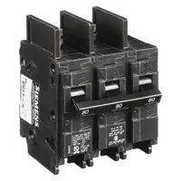 The SIEMENS BQ3B080 is a 3-pole, 80 A miniature circuit breaker rated for 240V AC. It is a bolt-on type from the BQ Series, providing overcurrent protection in electrical distribution systems. Suitable for use in panelboards, it protects branch circuits from overloads and short circuits