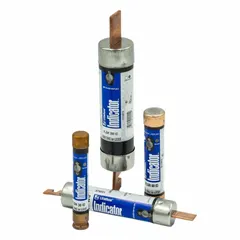 Class RK5 time-delay cylindrical fuse rated 25 A, 600 V AC and 300 V DC. Features an indicating function that visually shows when the fuse has opened. Used for overcurrent protection in industrial power distribution, motor circuits, and transformer protection.