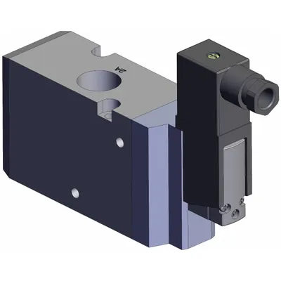 SMC Solenoid Air Control Valve: Three-Way / Two-Position, Single Solenoid, Female 1/2 NPTF - SMC VP Series Directional Control Valves