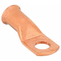 WESTWARD Lug: Crimpable Side Terminal, Crimp/Solder, Copper, 1/0 ga, 3/8 in Stud Size, Straight