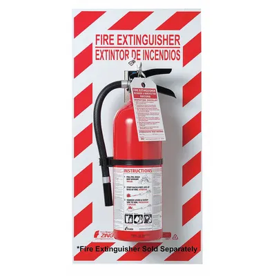ZING Fire Extinguisher Back Plate: Glow-In-The-Dark Plastic (MPN 2671) - Fire Extinguisher/Extintor De Incendios Signs