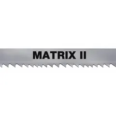 General-purpose bi-metal band saw blade for cutting aluminum, carbon steel, and structural steel. Matrix II construction with 6/10 tooth pitch. Length 13 ft 3 in. Suitable for metal fabrication, maintenance, and structural work.