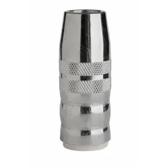 This conical, flush, threaded nozzle is designed for the Magnum Pro 550 MIG gun series and Magnum Pro 550A contact tip series. It directs shielding gas and protects the contact tip during MIG welding, ensuring consistent gas coverage for quality welds.