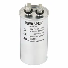 This capacitor run is a replacement component for HOSHIZAKI ice machines. It assists in starting and running the compressor motor. Used in commercial ice-making equipment for consistent operation.