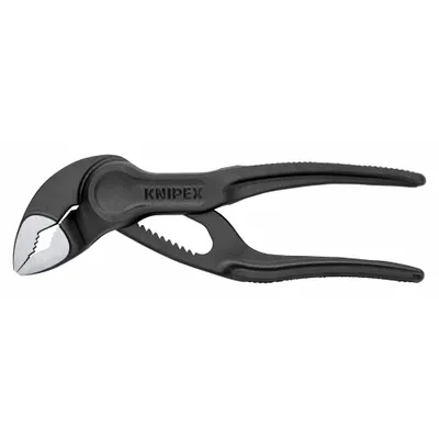 KNIPEX Cobra(R) XS: V, Slip Joint, 1 in Max Jaw Opening, 4 in Overall Lg, 11 Jaw Positions - V-Jaw Tongue & Groove Pliers