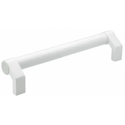 ELESA Pull Handle: Threaded Holes, Aluminum, White, M8 Screw Size, 1.3 in - Standard Pull Handles