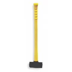Fiberglass-handle sledge hammer with 8 lb steel head, 2-1/2 in diameter, and 32 in overall length. Designed for heavy demolition, driving stakes, and breaking concrete or masonry in construction and industrial settings. Meets ASME B107.54 standards.